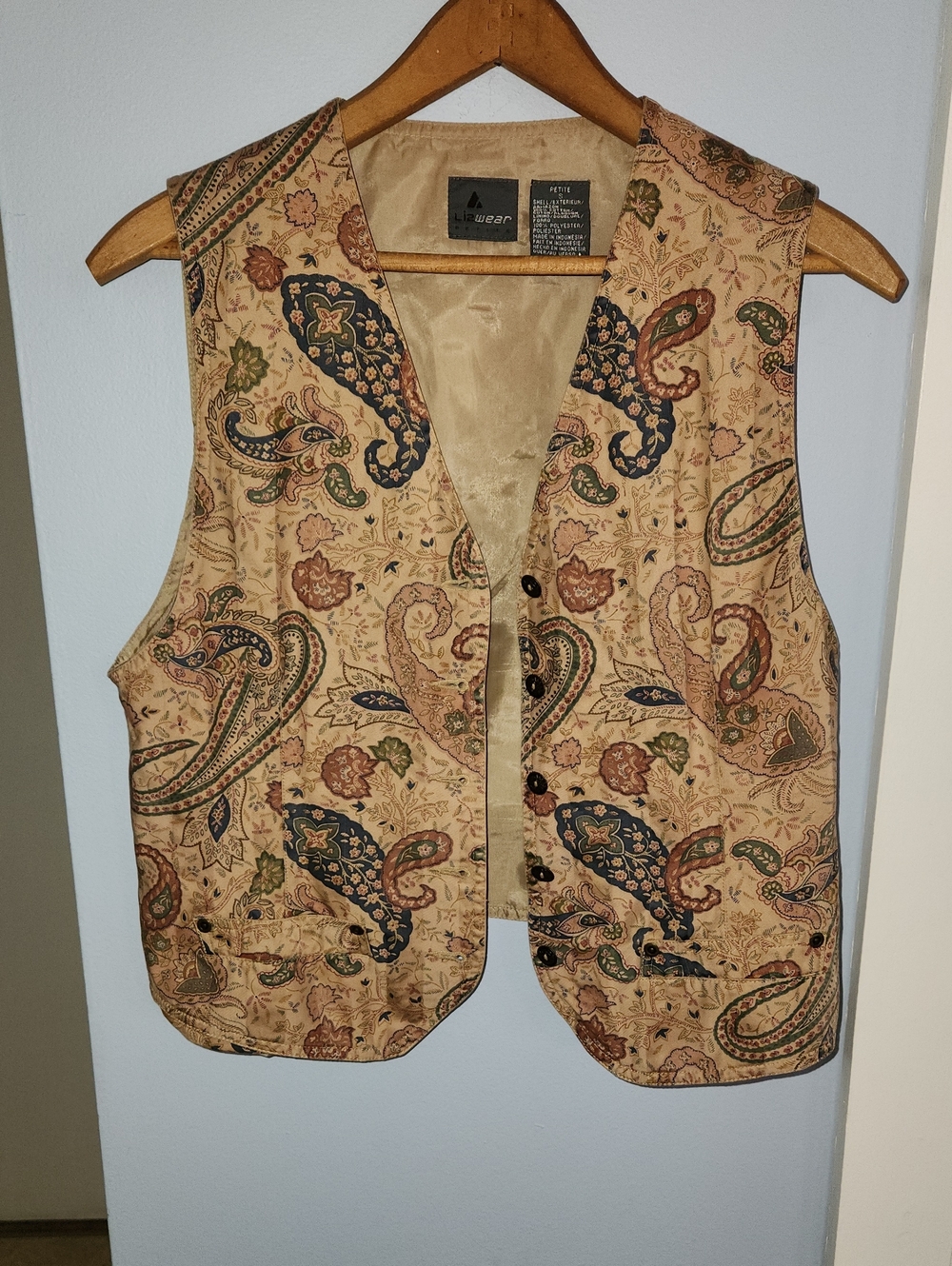 Vintage Paisley Vest - 100% Cotton Shell